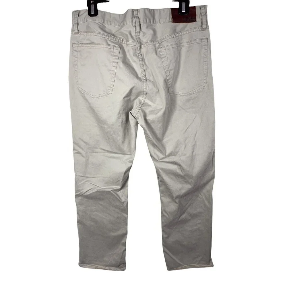 Polo Ralph Lauren Pants Khaki 34x30 Cotton Blend Flat Front Zip‎ Straight Mens